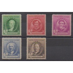 États-Unis - 1940 - No 438/442 - Peinture - Neufs avec charnière