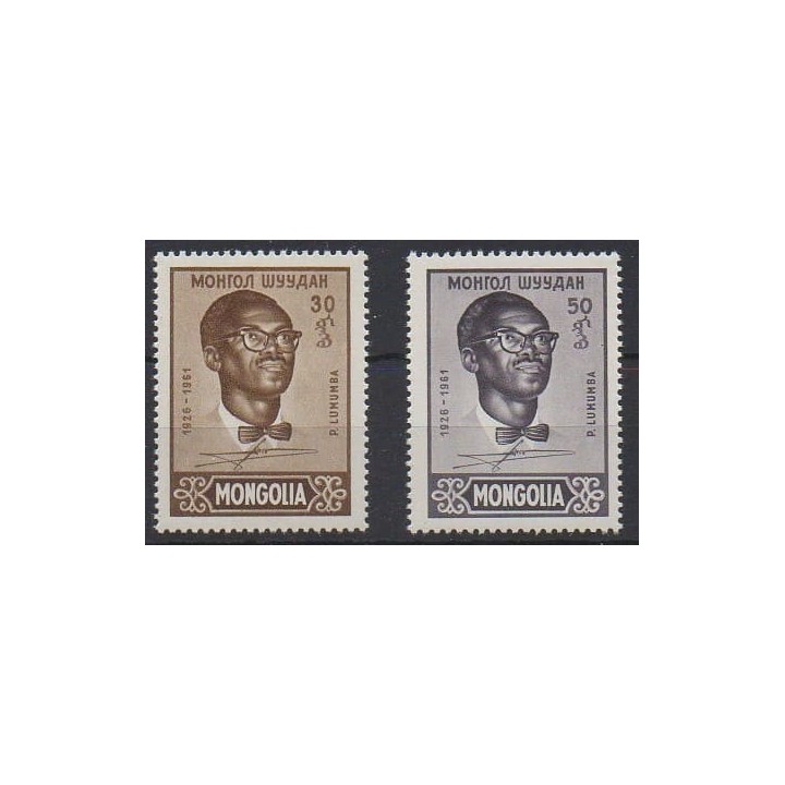 Acheter cette série de timbres de Mongolie de l'année 1961 (No 191/192).