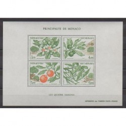 Monaco - Blocs et feuillets - 1991 - No BF54 - Fleurs - Fruits ou légumes