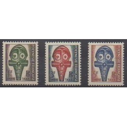 Polynésie - Timbres-Taxe - 1958 - No T1/T3 - Masques ou carnaval