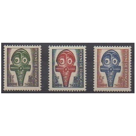 Polynesia - Postage due - 1958 - Nb T1/T3 - Masks or carnaval