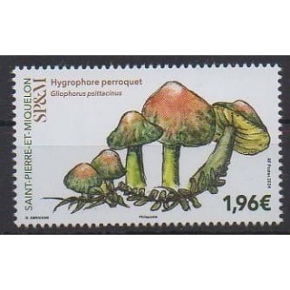 Buy this stamp of Saint-Pierre et Miquelon of the year 2024 (Hygrophore perroquet).