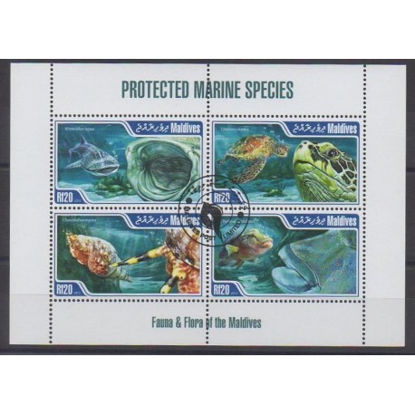 Maldives - 2013 - Nb 4111/4114 - Sea life - Endangered species - WWF - Used