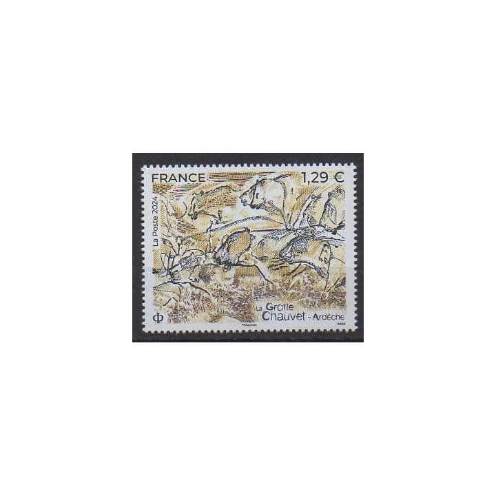 Buy this stamp of France of the year 2024 (La grotte Chauvet).
