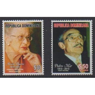 Acheter cette série de timbres de la République Dominicaine  de l'année 2013 (No 1752/1753).