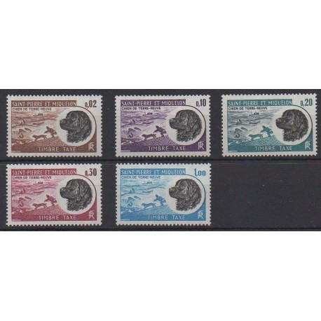 Saint-Pierre and Miquelon - Postage due - 1973 - Nb T77/T81 - Dogs