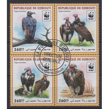 Djibouti - 2016 - Nb 1264/1267 - Birds - Endangered species - WWF - Used