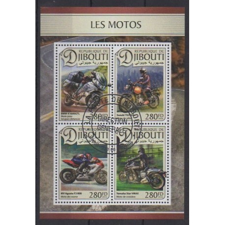 Djibouti - 2016 - No 1288/1291 - Motos - Oblitérés