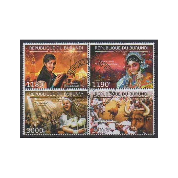 Acheter cette série de timbres du Burundi de l'année 2012 (No 1656/1659). - Oblitéré