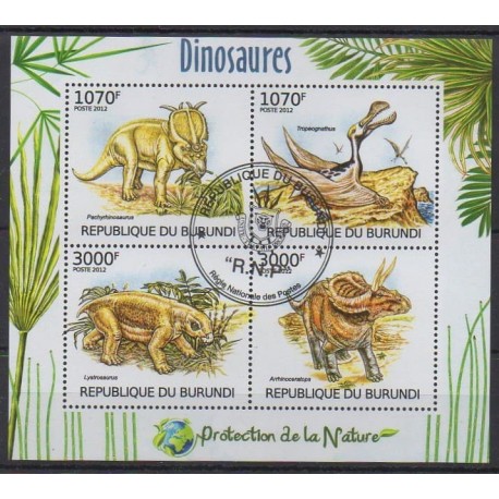 Burundi - 2012 - No 1584/1587 - Animaux préhistoriques - Oblitérés