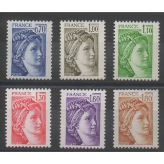 Stamps - France - Varieties - 1979 - Nb 2056b/2061b