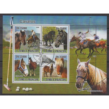 Sao Tomé-et-Principe - 2008 - No 2816/2819 - Chevaux - Oblitérés