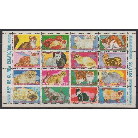 Equatorial Guinea - 1975 - Nb 73 et PA57 - Cats - Used