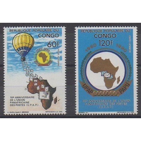 Congo (République du) - 1991 - No PA405/PA406 - Service postal