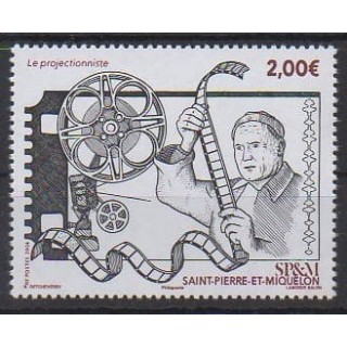 Buy this stamp of Saint-Pierre et Miquelon of the year 2024 (Le projectionniste).