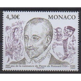 Buy this stamp of Monaco of the year 2024 (Pierre de Ronsard).