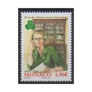 Acheter ce timbre de Monaco de l'année 2024 (Princess Grace Irish Library).