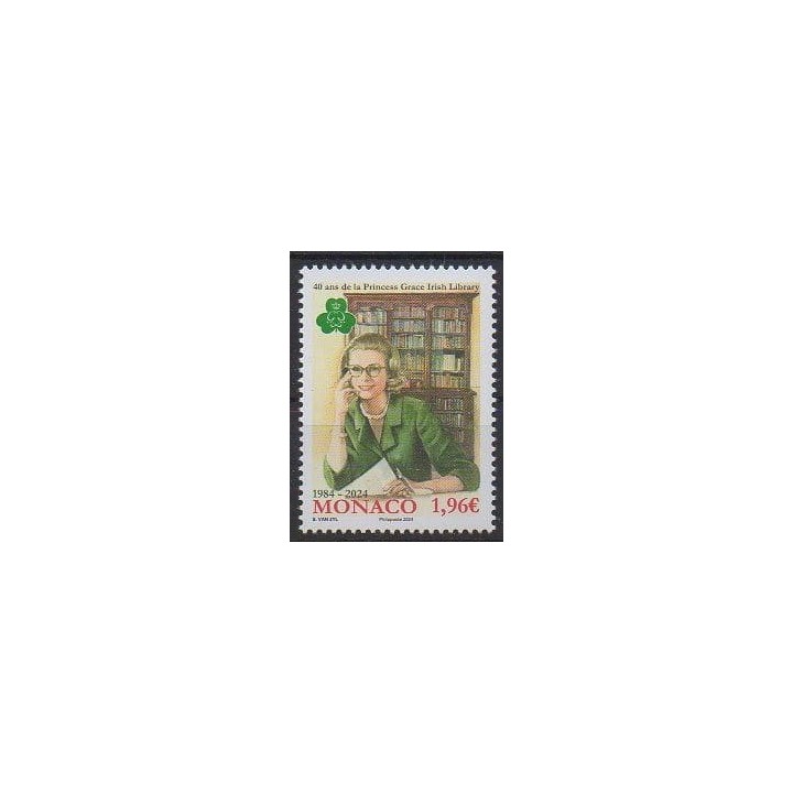 Acheter ce timbre de Monaco de l'année 2024 (Princess Grace Irish Library).