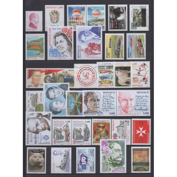 Buy the stamps of Monaco of the year 2024 (Nb 3412/3467 (sans le n°3443)).