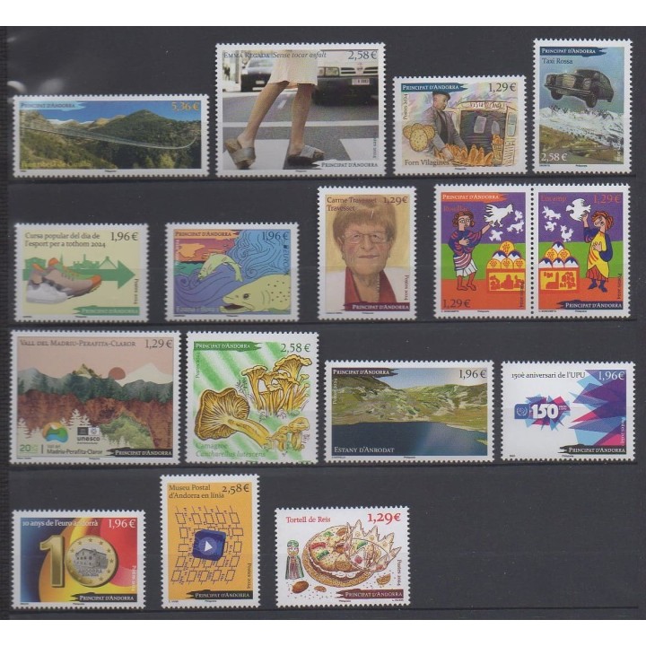 Acheter les timbres d'Andorre français  de l'année 2024 (No 904/919).