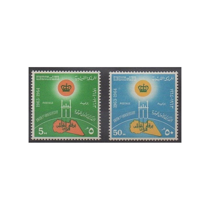 Acheter cette série de timbres de Libye de l'année 1964 (No 235/236).