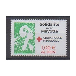 Buy this stamp of France of the year 2025 (Solidarité avec Mayotte).