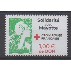 France - Poste - 2025 - Solidarité avec Mayotte - Santé ou Croix-Rouge