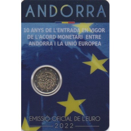 2 euro commémorative - Andorra - 2022 - 10 years of Agreement between Andorra and the European Union - BU