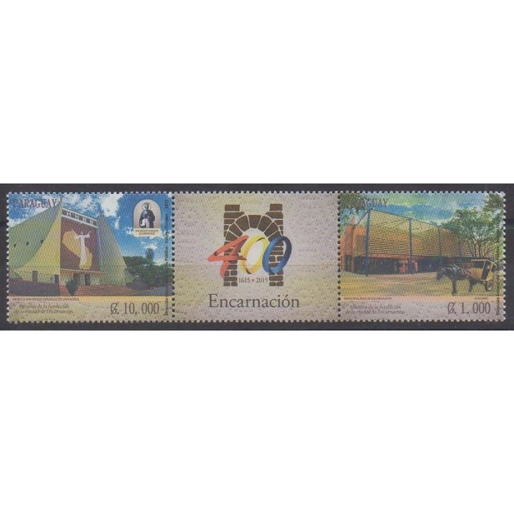 Buy this set of stamps of Paraguay of the year 2015 (Nb 3185/3186).