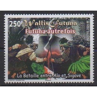 Acheter ce timbre de Wallis et Futuna de l'année 2024 (La bataille entre Alo et Sigave).