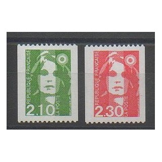 Stamps - France - Varieties - 1990 - Nb 2627a/2628a