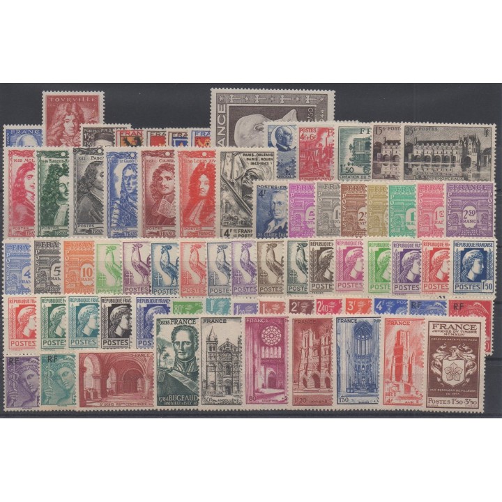 Timbres  - France - année complète - 1944 - No 599/668