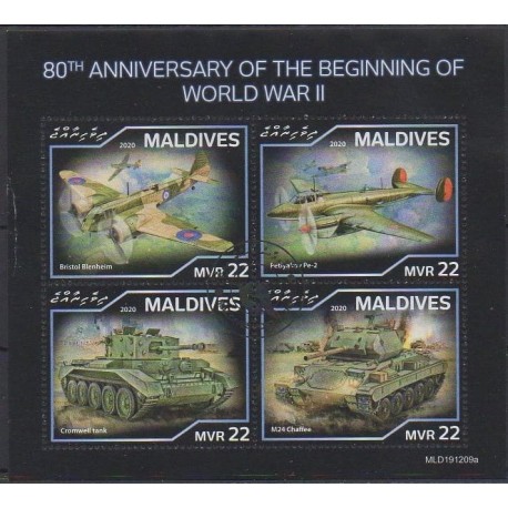 Maldives - 2020 - Nb 7370/7373 - Second World War - Used