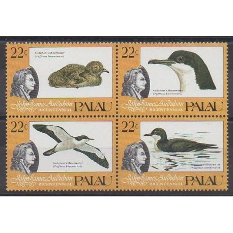 Palau - 1985 - Nb 61/64 - Birds - Celebrities