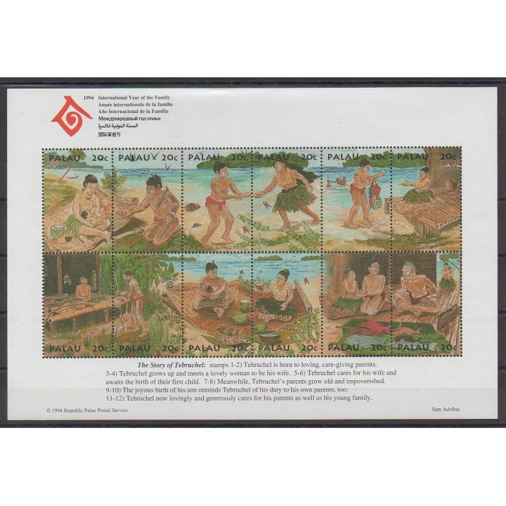 Acheter cette série de timbres de Palau de l'année 1994 (No 697/708).