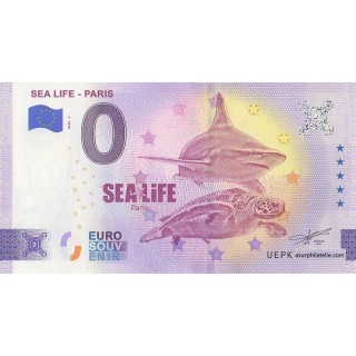 Billet souvenir touristique - 2025-4 - Sea Life - Paris - La tortue et Le requin - (Seine-et-Marne)