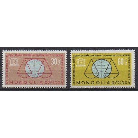 Mongolia - 1964 - Nb 309/310 - Human Rights