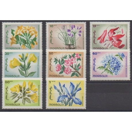 Mongolia - 1966 - Nb 382/389 - Flowers