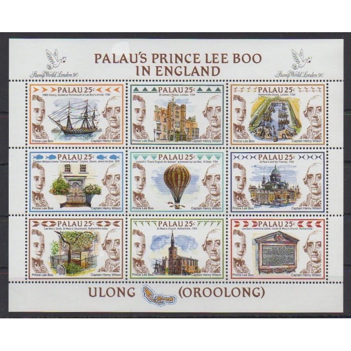 Acheter cette série de timbres de Palau de l'année 1990 (No 311/319).