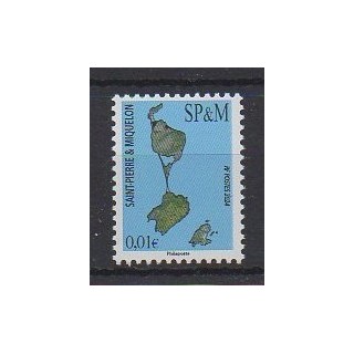 Buy this stamp of Saint-Pierre et Miquelon of the year 2024 (Carte de l'île 1c).
