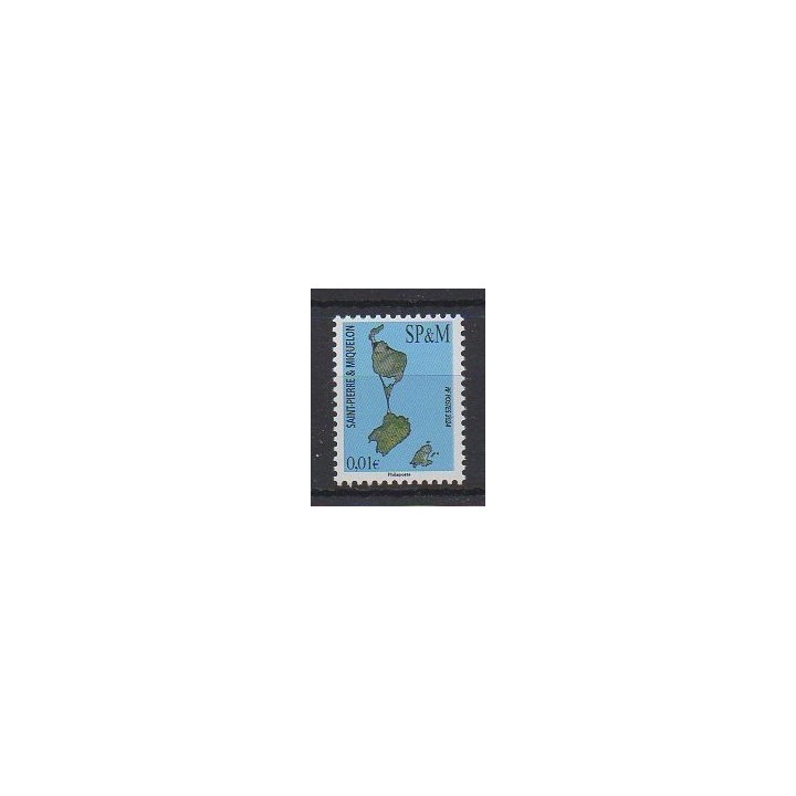 Buy this stamp of Saint-Pierre et Miquelon of the year 2024 (Carte de l'île 1c).