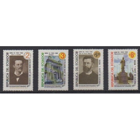 Ecuador - 1982 - Nb 1023/1024 et 1028/1029 - Celebrities