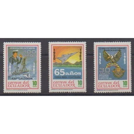 Ecuador - 1985 - Nb 1085/1087 - Military history