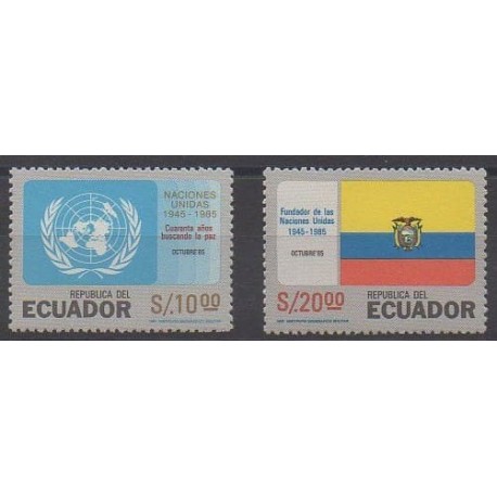 Équateur - 1985 - No 1095/1096 - Nations unies