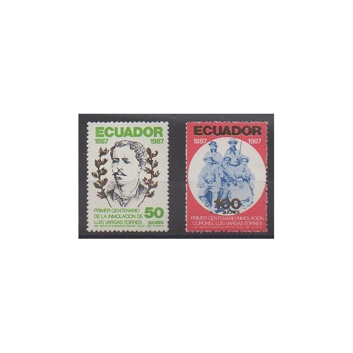 Acheter cette série de timbres d'Équateur de l'année 1988 (No 1135/1136).