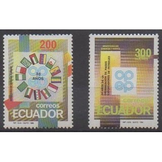 Acheter cette série de timbres d'Équateur de l'année 1990 (No 1212/1213).