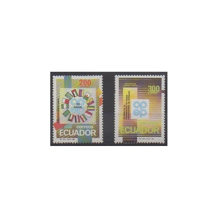 Acheter cette série de timbres d'Équateur de l'année 1990 (No 1212/1213).