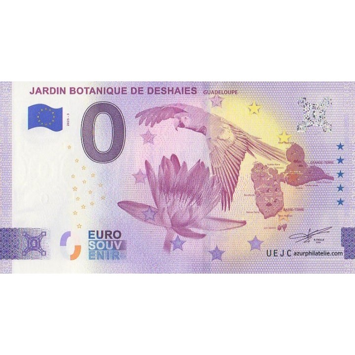 Billet souvenir touristique - 2025-3 - Jardin botanique de Deshaies - (Guadeloupe)
