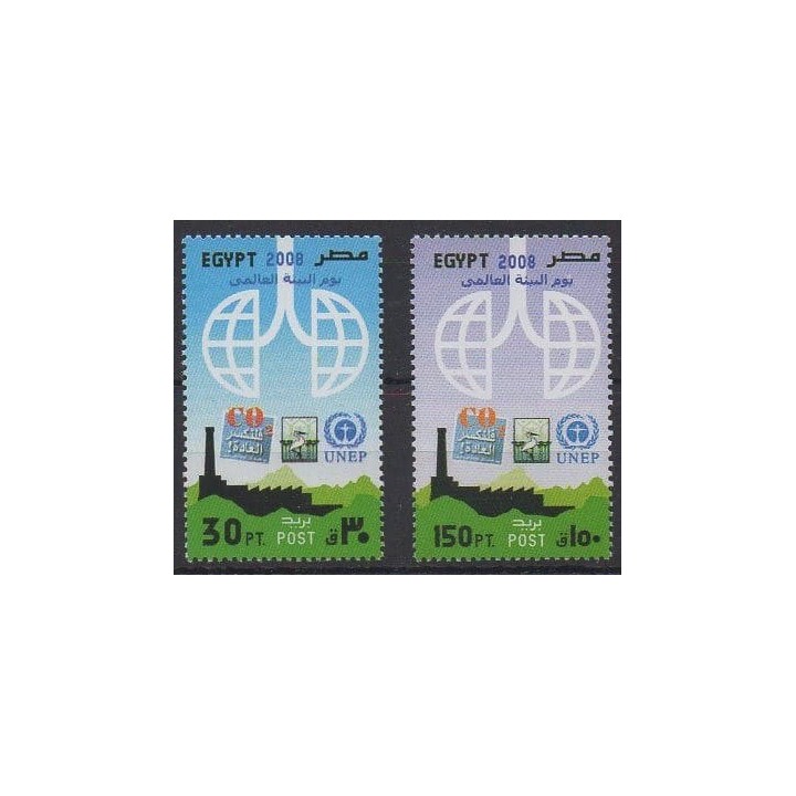 Buy this set of stamps of Egypt of the year 2008 (Nb 1990/1991).