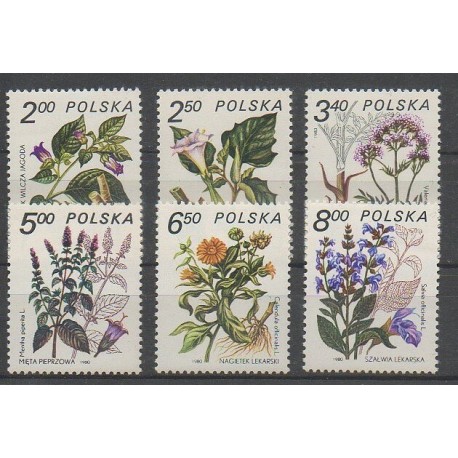 Pologne - 1980 - No 2523/2528 - Fleurs